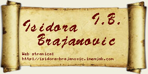 Isidora Brajanović vizit kartica